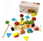 Multifunctional Fishing Set Toy Pole - Wooden Toys
