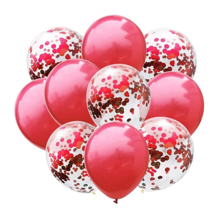 Confetti & Latex Balloons - 10-Piece Set for Festive Events